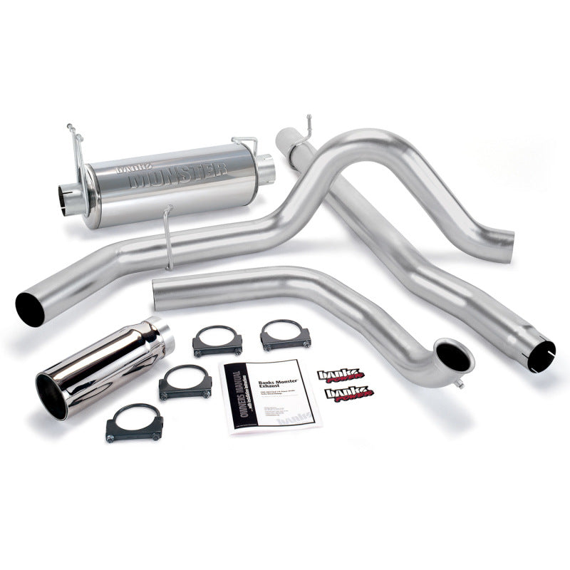 Banks Power 99 Ford 7.3L Truck Cat Monster Exhaust System - SS Single Exhaust w/ Chrome Tip - Mammoth Racing -
