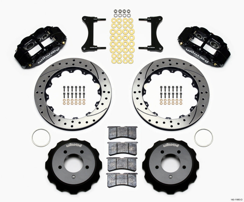 Wilwood Narrow Superlite 6R Front Hat Kit 12.88in Drilled 93-96 Mazda RX7 - Mammoth Racing -