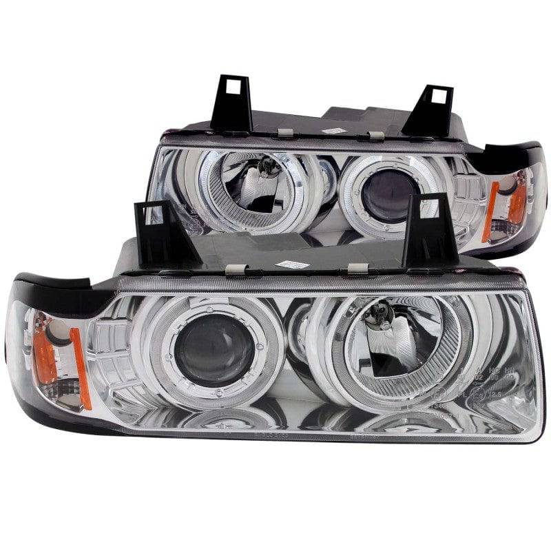 ANZO 1992-1998 BMW 3 Series E36 Projector Headlights w/ Halo Chrome G2 1 pc - My Store