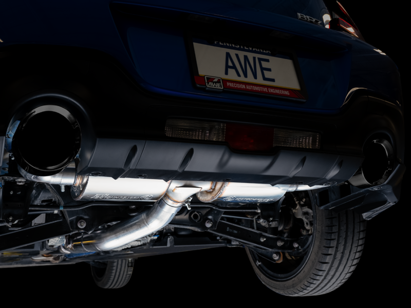 AWE Subaru BRZ/ Toyota GR86/ Toyota 86 Touring Edition Cat-Back Exhaust- Diamond Black Tips - Mammoth Racing -