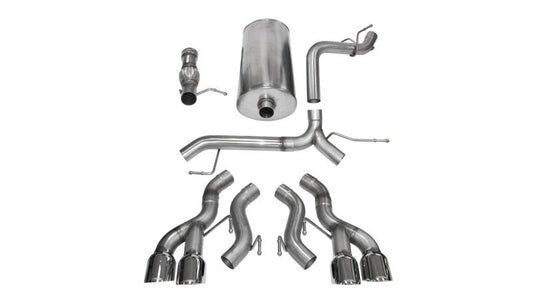 Corsa 12-13 Cadillac Escalade DUB 6.2L V8 Polished Sport Cat-Back Exhaust - Mammoth Racing -