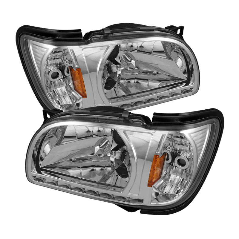 Xtune Toyota Tacoma 01-04 1 Piece w/ Black Trim Corner Crystal Headlights HD-ON-TT01-1PC-LED-C - Mammoth Racing -