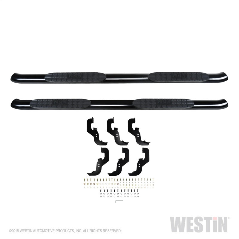 Westin 2019 Chevrolet Silverado/Sierra 1500 Crew Cab Non LD PRO TRAXX 4 Oval Nerf Step Bars - Black - Mammoth Racing -