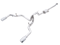AWE 0FG 21+ Ford F150 Dual Split Rear Exhaust - 5in Chrome Silver Tips - My Store
