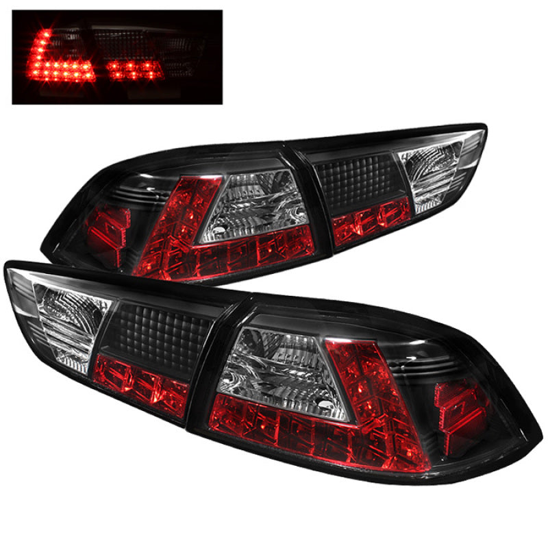 Spyder Mitsubishi Lancer/Evolution X 08-14 LED Tail Lights Blk ALT-YD-MITEVO1008-LED-BK - Mammoth Racing -