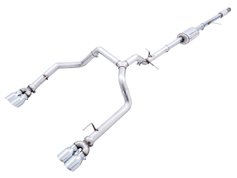 AWE Tuning 4th Gen GM 1500 5.3L 0FG Catback Split Rear Exit (w/ Bumper Cutouts) - Quad Chrome Tips - My Store