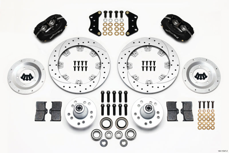 Wilwood Forged Dynalite Front Kit 12.19in Drill-Zinc Magnum Force Drop Spndle - Mammoth Racing -