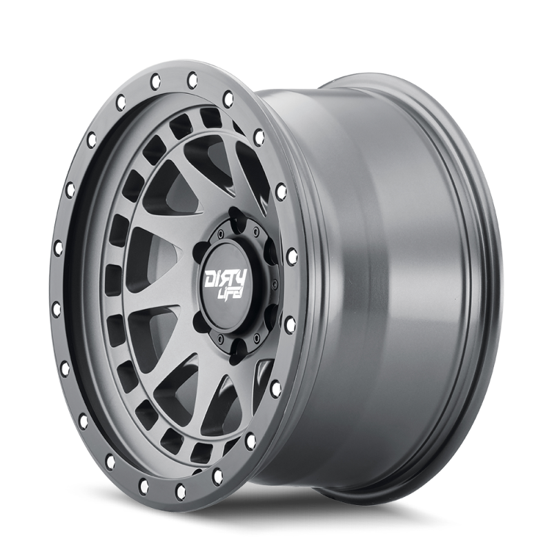 Dirty Life 9311 Enigma Pro 17x9/6x135 BP/-12mm Offset/87.1mm Hub Satin Graphite Wheel - Beadlock - Mammoth Racing -