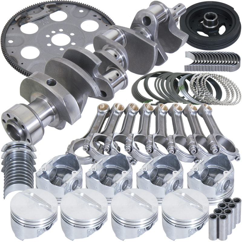 Eagle Chevrolet 350 Balanced 1Pc Rear Seal Rotating Assembly Kit .040 Bore Dome 153 Tooth Flex Plate - Mammoth Racing -