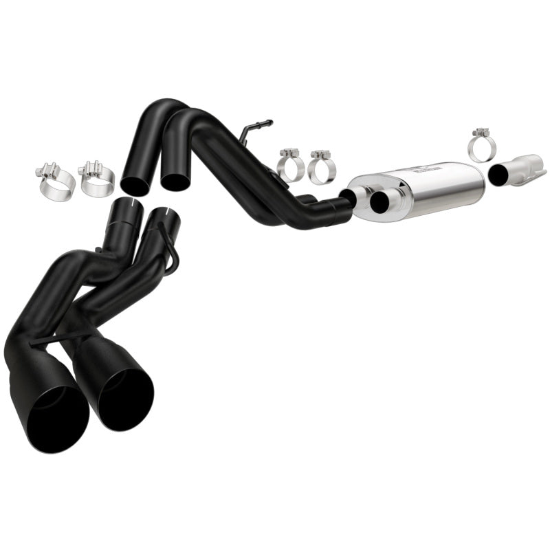 MagnaFlow SYS Cat-Back 10-14 Ford Raptor 6.2l V8 2.5/3in Black Dual Same Side Exit Rear 3.5 Tips - Mammoth Racing -