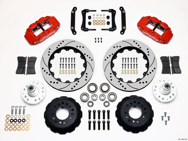 Wilwood Narrow Superlite 6R Front Hub Kit 14.00in Drill Red 79-81 Camaro - Mammoth Racing -