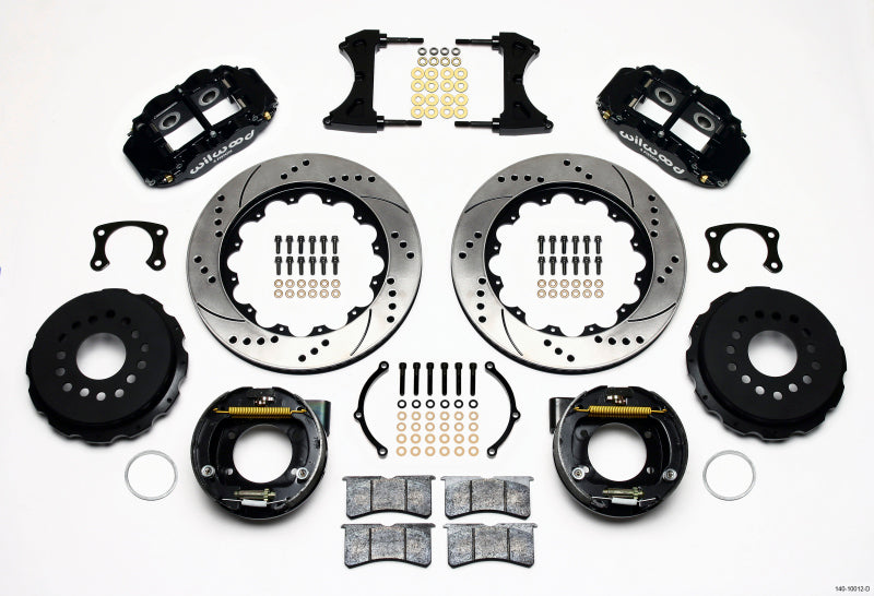 Wilwood Narrow Superlite 4R Rear P-Brk Kit 14.00in Drilled New Big Ford 2.50in Offset - Mammoth Racing -