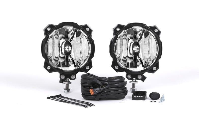 KC HiLiTES 6in. Pro6 Gravity LED Light 20w Single Mount Spot Beam (Pair Pack System) - Mammoth Racing -