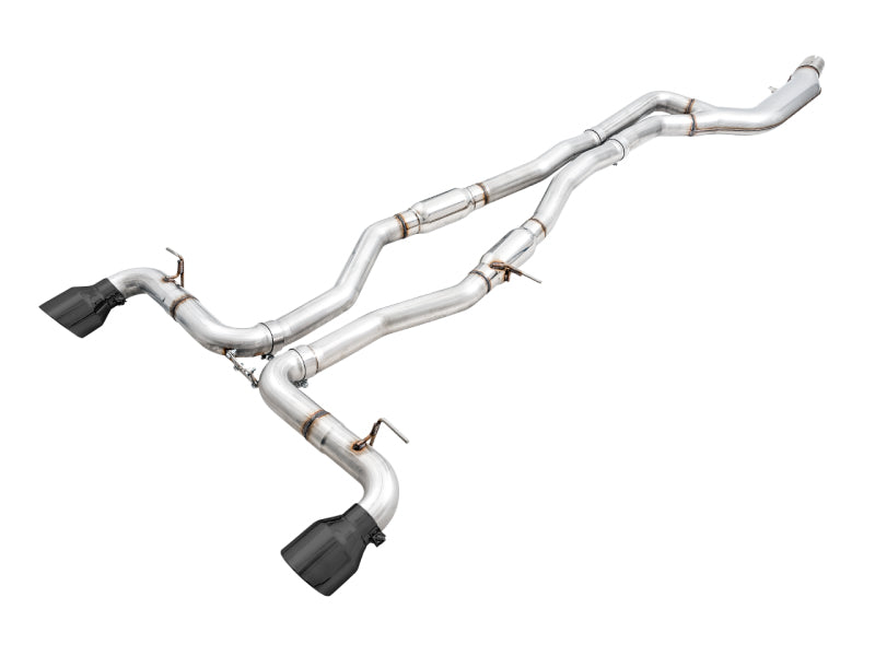 AWE 2020 Toyota Supra A90 Resonated Track Edition Exhaust - 5in Diamond Black Tips - Mammoth Racing -