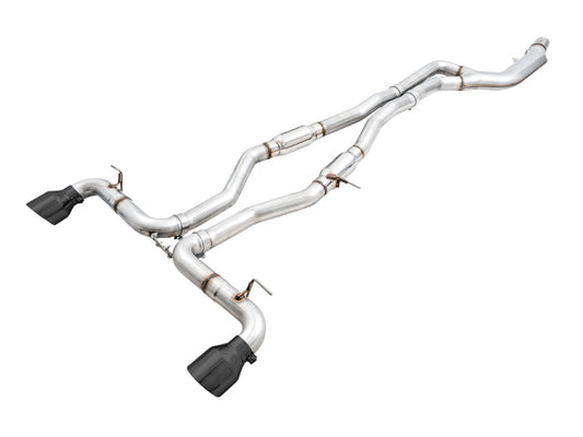 AWE 2020 Toyota Supra A90 Resonated Track Edition Exhaust - 5in Diamond Black Tips - Mammoth Racing -