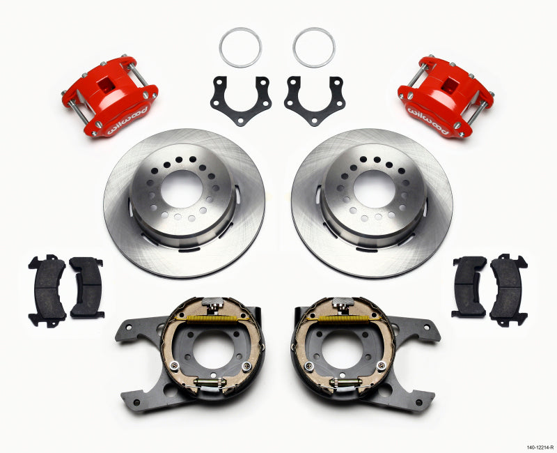 Wilwood D154 P/S Park Brake Kit Red Mopar/Dana 2.36in Off w/Snap Ring Brng - Mammoth Racing -