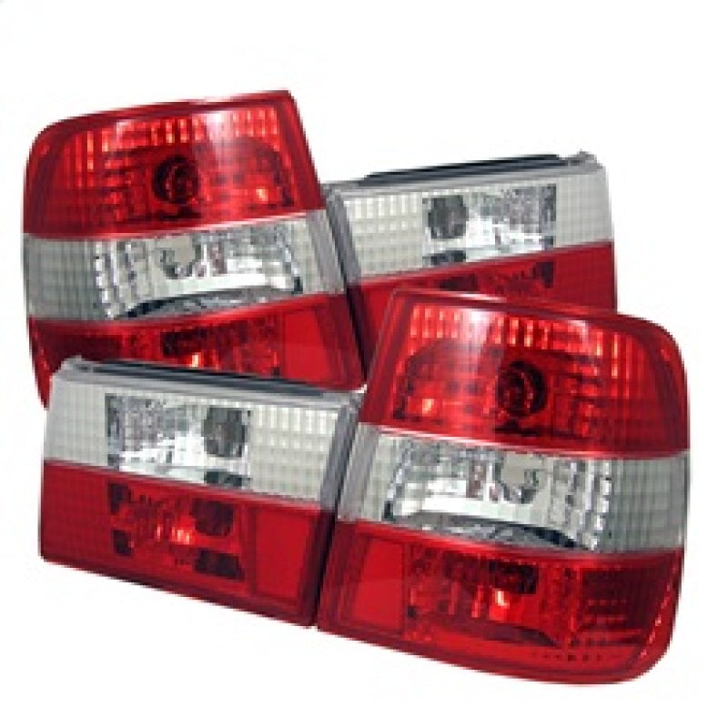 Spyder BMW E34 5-Series 88-95 Euro Style Tail Lights Red Clear ALT-YD-BE3488-RC - Mammoth Racing -