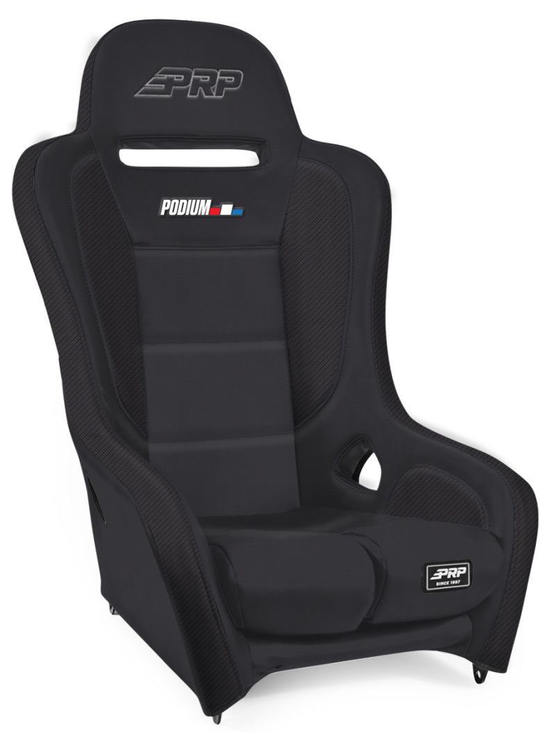 PRP Podium Elite Suspension Seat- Black Vinyl - Black - Mammoth Racing -
