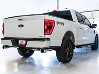 AWE 0FG 21+ Ford F150 Dual Split Rear Exhaust - 5in Chrome Silver Tips - My Store