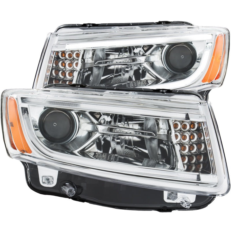 ANZO 2014-2015 Jeep Grand Cherokee Projector Headlights w/ Plank Style Design Chrome - Mammoth Racing -