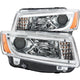 ANZO 2014-2015 Jeep Grand Cherokee Projector Headlights w/ Plank Style Design Chrome - Mammoth Racing -