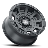 Icon Thrust 17x8.5 6x5.5 25mm Offset 5.75in BS 95.1mm Bore Satin Black Wheel - Mammoth Racing -