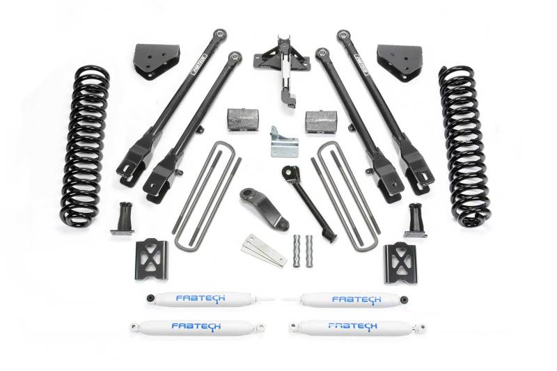 Fabtech 05-07 Ford F250 4WD w/o Factory Overload 6in 4Link Sys w/Coils & Perf Shks - Mammoth Racing -