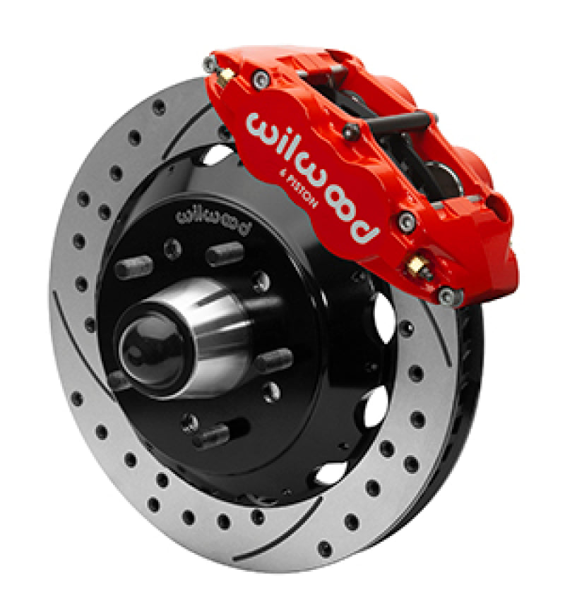 Wilwood Superlite 6R Front Brake Kit for 63-87 Chevy C10 Prospindle13.06 in Diameter, Red Calipers - My Store