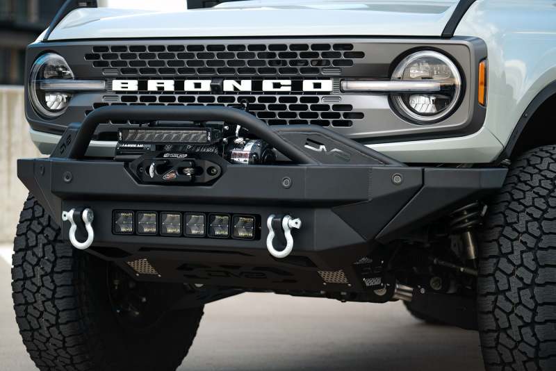 DV8 Offroad 2021+ Ford Bronco Modular Front Bumper Winch Capable w/ Auxiliary Light Mounts - Mammoth Racing -