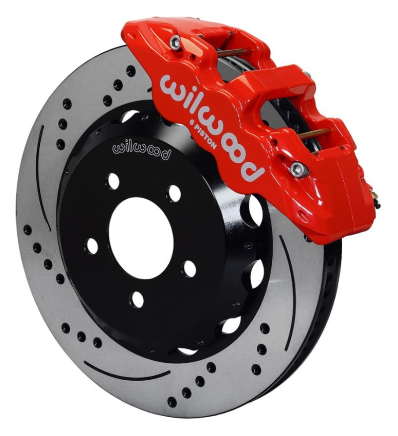 Wilwood Aero6 Front Hat Kit 15.00 Drilled Red 2016-Up Camaro w/Lines - My Store