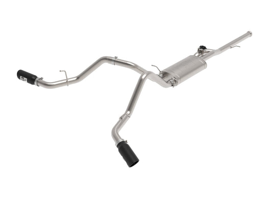 aFe Gemini XV 3in 304 SS Cat-Back Exhaust w/ Cutout 14-19 GM Trucks 4.3L/5.3L w/ Black Tips - Mammoth Racing -
