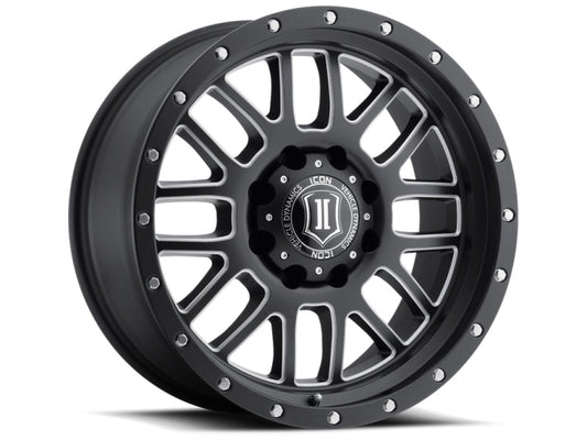 Icon Alpha 20x9 8x6.5 19mm Offset 5.75in BS 125.2mm Bore Satin Black/Milled Windows Wheel - Mammoth Racing -