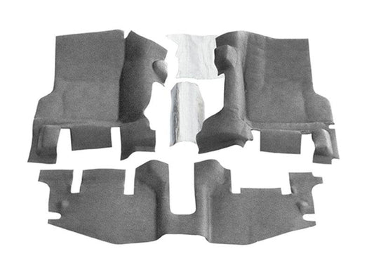 BedRug 97-06 Jeep TJ Front 3pc BedTred Floor Kit w/Center Console - Incl Heat Shields - Mammoth Racing -