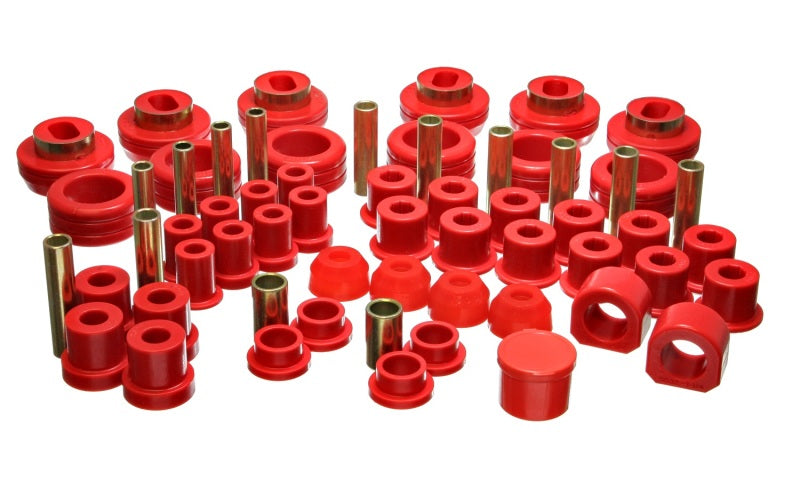 Energy Suspension 81-87 Chevy/GMC 4WD (w/ Aftermarket Frt Springs) Red Hyper-flex Master Bushing Set - Mammoth Racing -