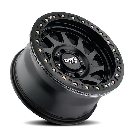 Dirty Life 9313 Enigma Race 17x9 / 8x165.1 BP / -12mm Offset / 130.8mm Hub Matte Black Wheel - Mammoth Racing -