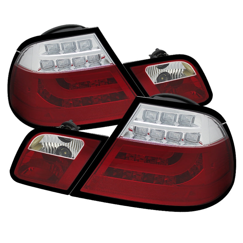 Spyder BMW E46 00-03 2Dr Coupe Light Bar LED Tail Lights Red Clear ALT-YD-BE4600-LBLED-RC - Mammoth Racing -
