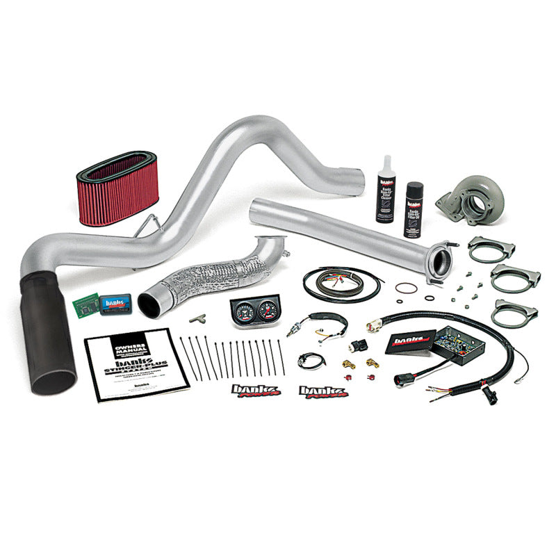 Banks Power 95.5-97 Ford 7.3L Auto Stinger-Plus System - SS Single Exhaust w/ Black Tip - Mammoth Racing -