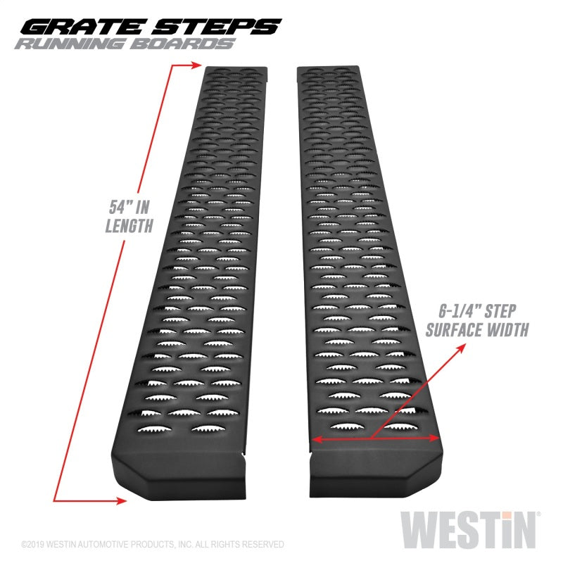 Westin Grate Steps Running Boards 54 in - Textured Black - Mammoth Racing -