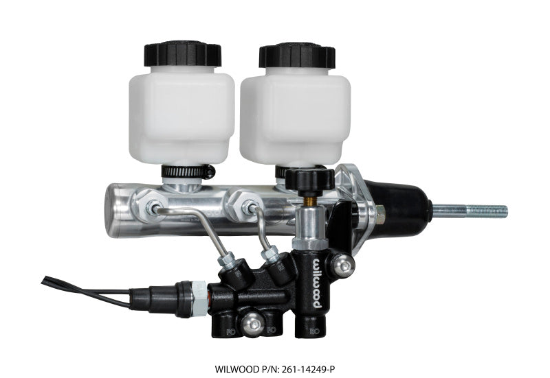 Wilwood Tandem Remote M/C Kit w L/H Brkt & Prop Valve - 7/8in Bore Ball Burnished-W/Pushrod - My Store