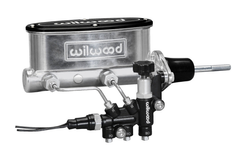 Wilwood HV Tandem M/C Kit w L/H Bracket & Prop Valve - 7/8in Bore Ball Burnished-W/Pushrod - My Store