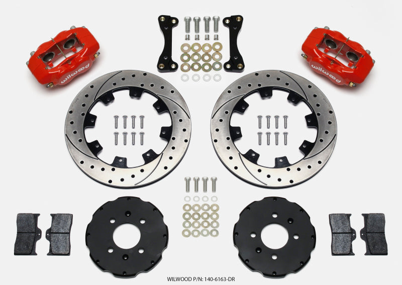 Wilwood Forged Dynalite Front Hat Kit 12.19in Drilled Red 94-01 Honda/Acura w/262mm Disc - My Store