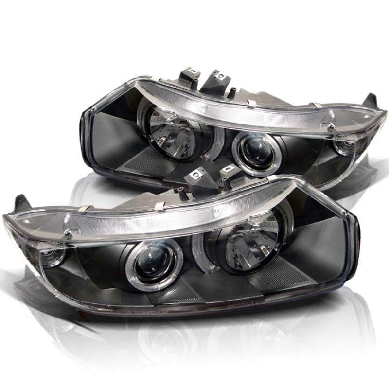 Spyder Honda Civic 06-08 2Dr Projector Headlights LED Halo Black High H1 Low H1 PRO-YD-HC06-2D-HL-BK - Mammoth Racing -