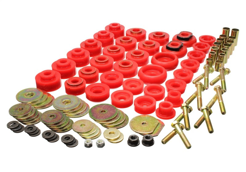 Energy Suspension 68-70 Chevrolet Biscayne/Bel Air/Caprice/Impala Body Mount Set w/ Hardware - Red - Mammoth Racing -