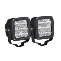 Westin Axis LED Auxiliary Light 4.5 inch x 4.5 inch Square Flood w/3W Osram (Set of 2) - Black - Mammoth Racing -