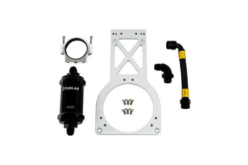 Fuelab Fuel Surge Upgrade Filter Kit (Bracket/Hardware/Hose Assembly/90 Degree Fitting) - 235mm - Mammoth Racing -