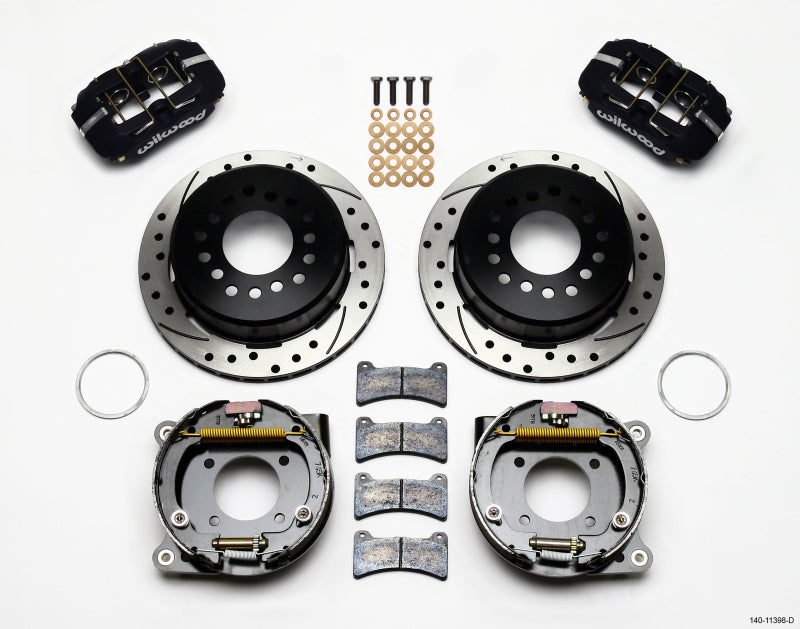 Wilwood Dynapro Low-Profile 11.00in P-Brake Kit Drilled Chevy 12 Bolt 2.75in Off w/ C-Clips - Mammoth Racing -