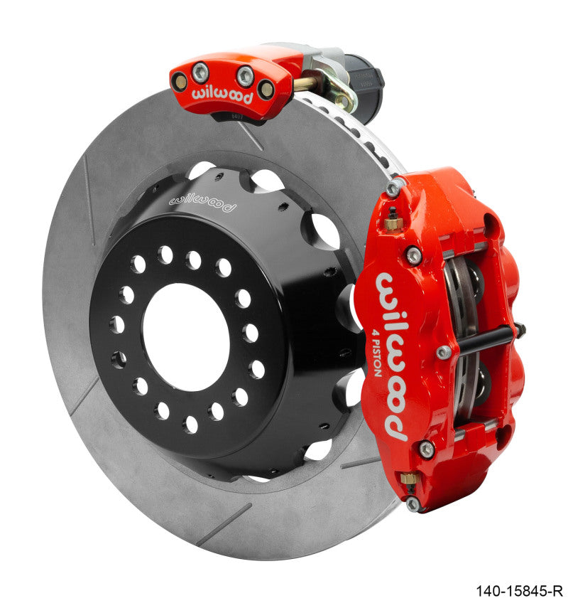 Wilwood Narrow Superlite 4R Rear P-Brk Kit 14.00in Rotor Big Ford New Style 2.50in Offset - Red - My Store