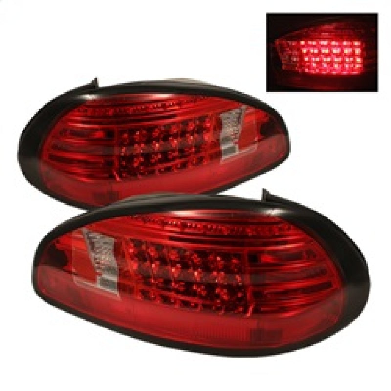 Spyder Pontiac Grand Prix 97-03 LED Tail Lights Red Clear ALT-YD-PGP97-LED-RC - Mammoth Racing -