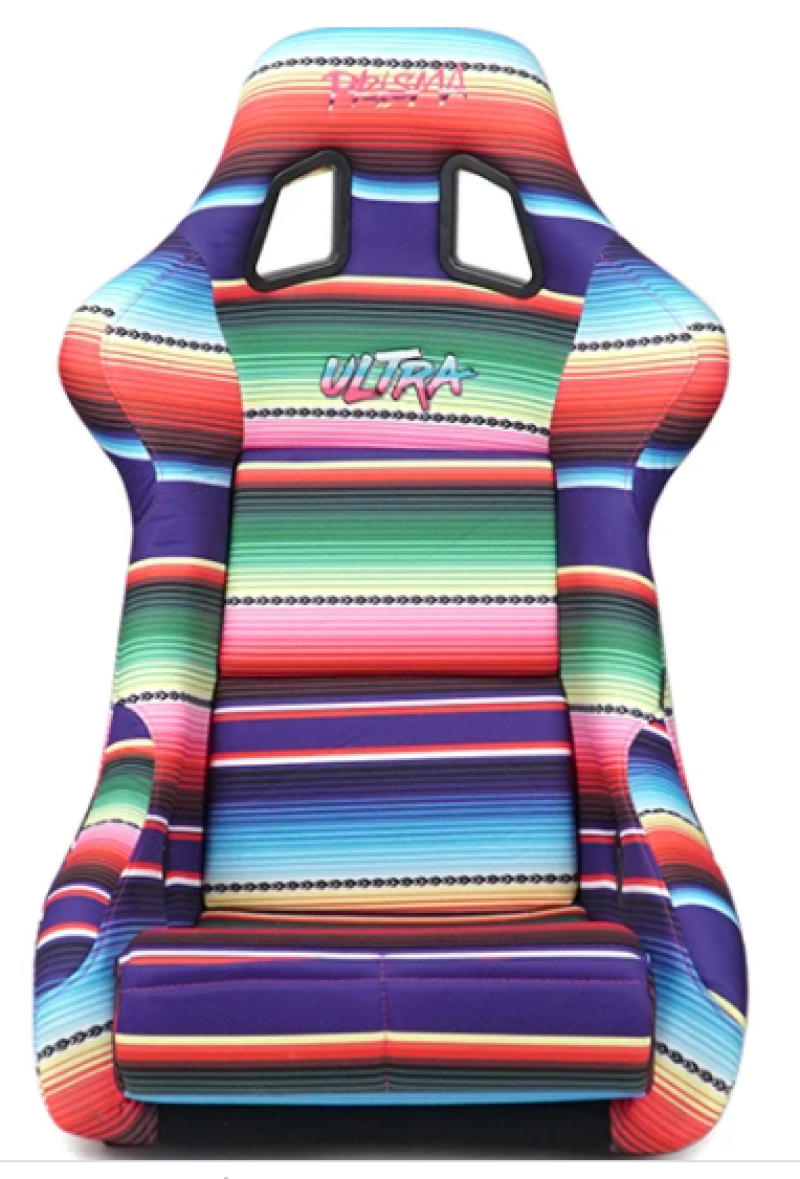 NRG FRP Bucket Seat PRISMA Serepi Edition W/ Red Pearlized Back Mexi-Cali Blanket Print - Large - My Store
