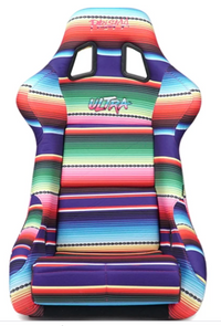 NRG FRP Bucket Seat PRISMA Serepi Edition W/ Red Pearlized Back Mexi-Cali Blanket Print - Large - My Store
